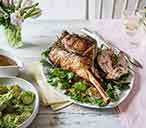 Roast leg of lamb stuffed with watercress and anchovies | Tesco Real Food