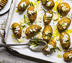 Hasselback Potatoes With Goat's Cheese | Tesco Real Food