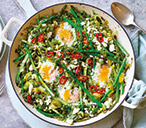 One-pot Asparagus, Leeks and Eggs Recipe | Tesco Real Food