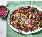 One-tray Roasted Salmon with Veg | Salmon Recipes | Tesco Real Food