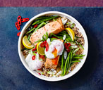 Honey And Mustard Salmon With Poached Eggs Recipe | Salmon Recipes | Tesco Real Food