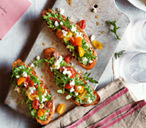Pea and Tomato Bruschetta Recipe | Italian Recipes | Tesco Real Food