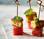 Dukkah-crusted halloumi and watermelon skewers | Tesco Real Food