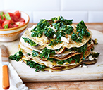 Kale and feta pancake stack | Tesco Real Food