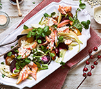 Roasted beetroot, fennel and apple salad with hot smoked salmon | Tesco Real Food