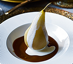 Vanilla poached pears with salted caramel sauce | Tesco Real Food