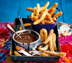 Churros with chilli-chocolate dip | Tesco Real Food