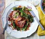 Grilled lamb chops with roasted broccoli, quinoa and salsa verde | Tesco Real Food
