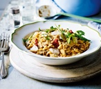 Quick goat's cheese and mushroom risotto | Tesco Real Food