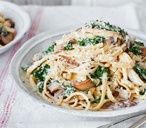 Kale and mushroom carbonara | Tesco Real Food