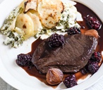 Venison Steaks With Sloe Gin Sauce Recipe | Dinner Ideas for Two | Tesco Real Food