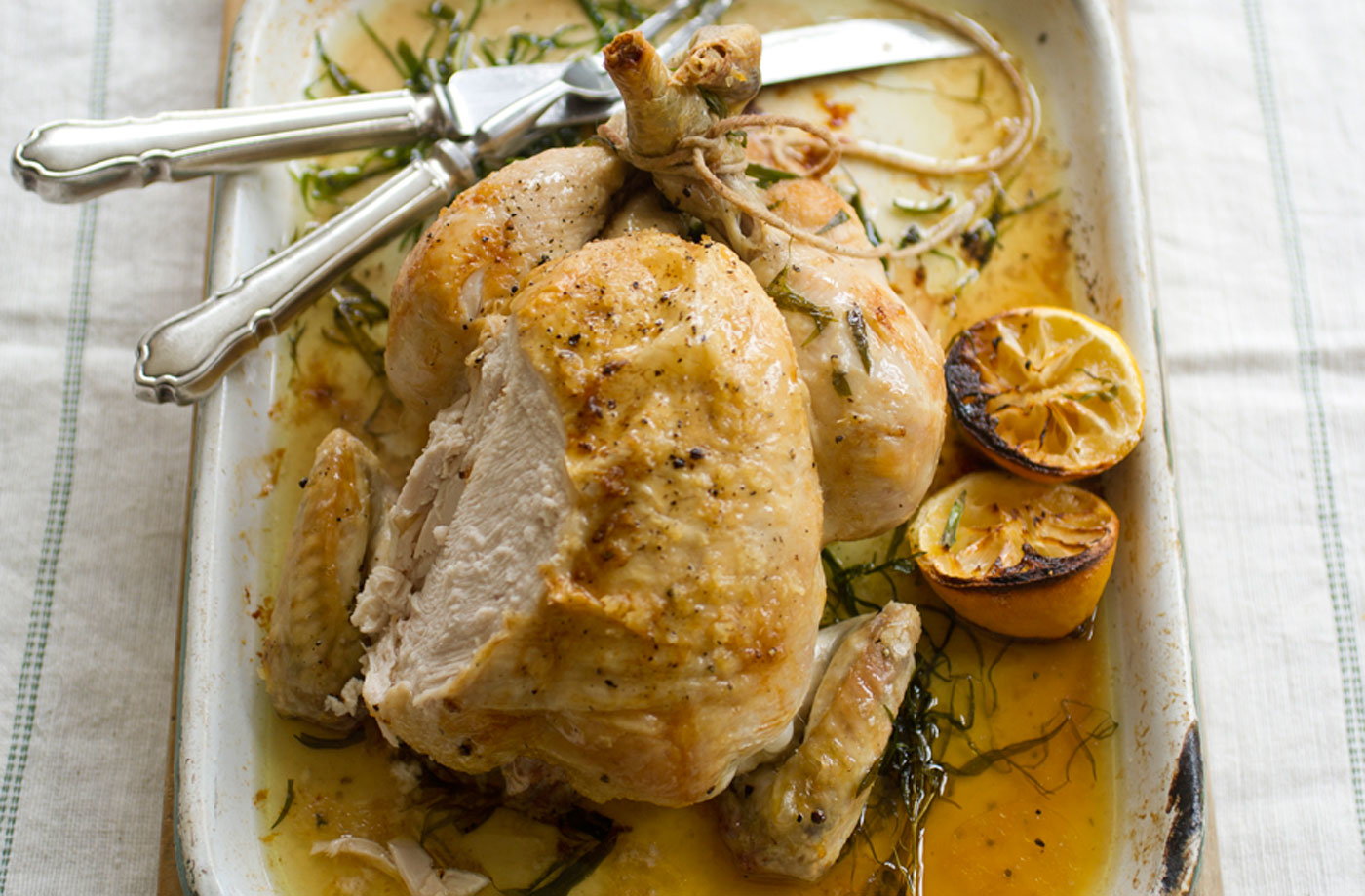 Roast chicken and tarragon sauce Tesco Real Food