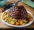 Graham Campbell's roast gammon with sweet potato roasties | Tesco Real Food