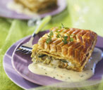 Cod and vegetable flaky pastry pie with chive sauce | Tesco Real Food