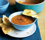 Curried carrot soup with cumin tortilla snaps | Tesco Real Food
