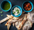 Adam Gray's flatbread soldiers with dips | Tesco Real Food