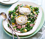 Ham, potato and kale salad with goat's cheese | Tesco Real Food