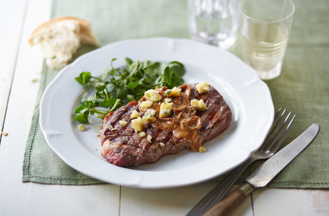 Ribeye steak with blue cheese sauce Tesco Real Food