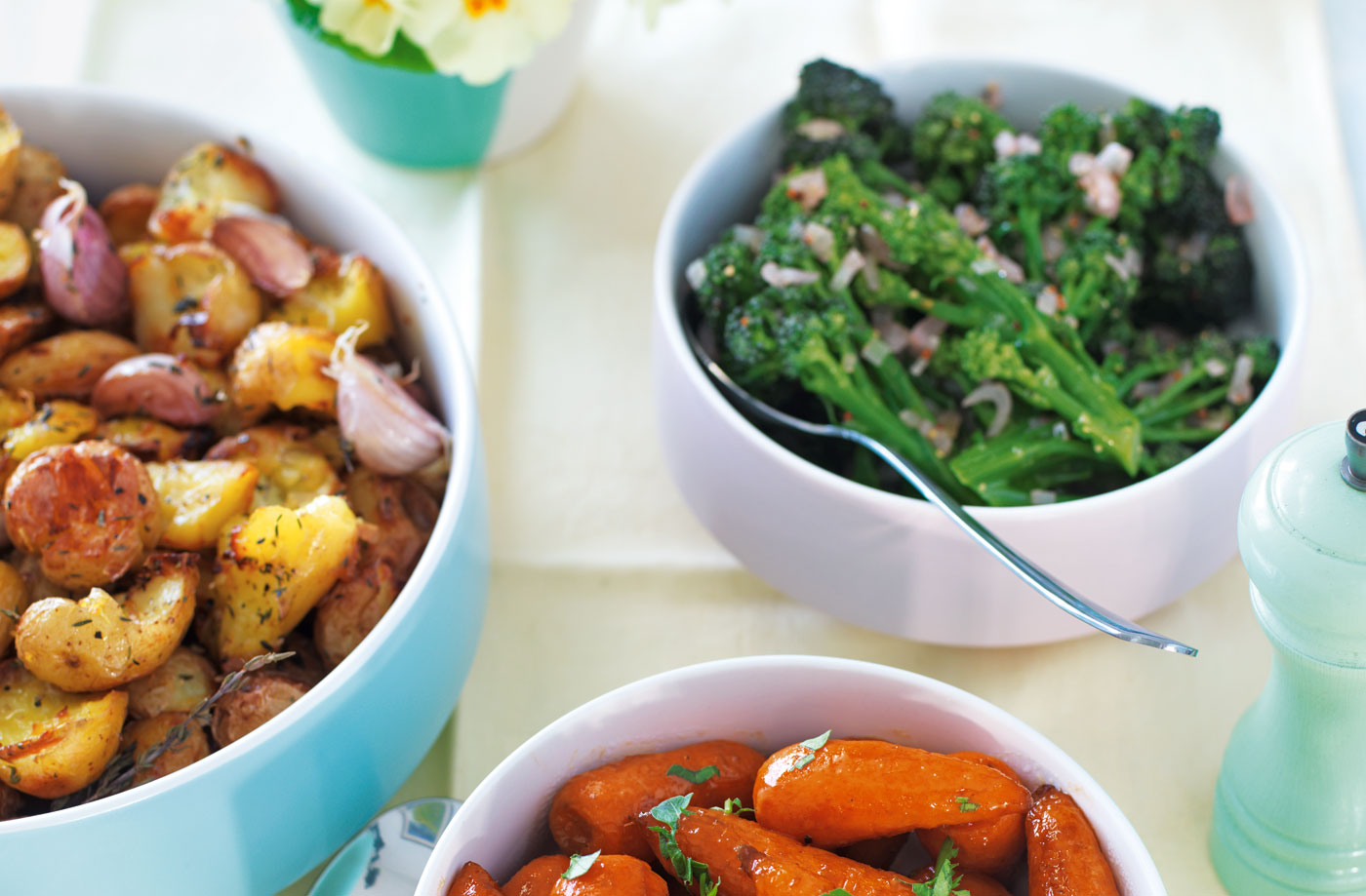 Purple sprouting broccoli with shallot dressing Tesco Real Food