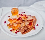 Spelt pancakes with clementine and pomegranate | Tesco Real Food