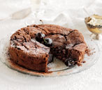 Sunken chocolate cake with brandied cherries | Tesco Real Food