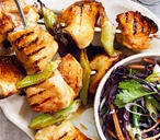 Honey-glazed chicken skewers with Asian slaw | Tesco Real Food