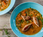 Alyn Williams' sausage and baked bean casserole | Tesco Real Food